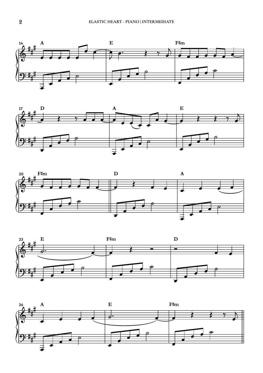 Elastic Heart Piano Solo scores gallery preview page 2