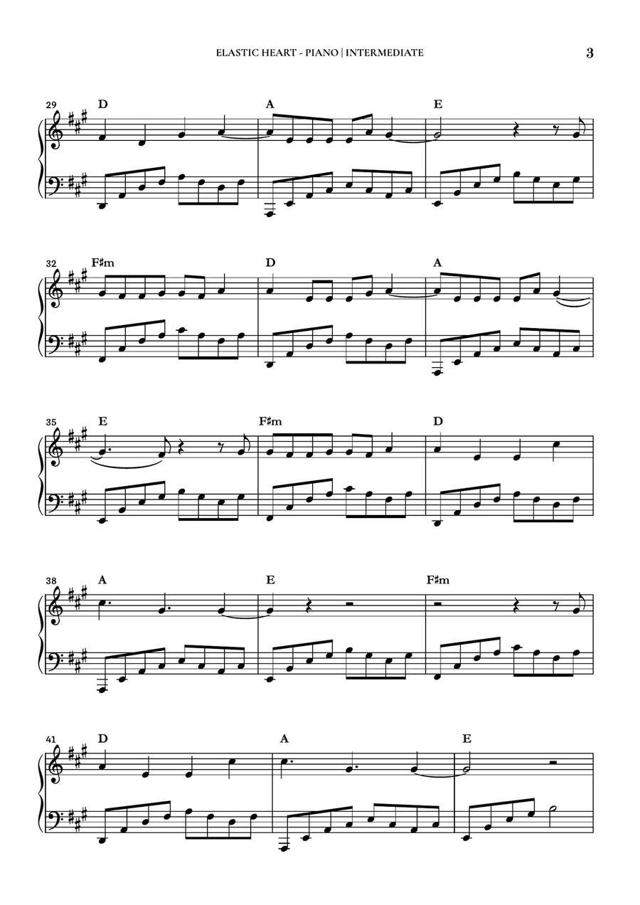 Elastic Heart Piano Solo scores gallery preview page 3