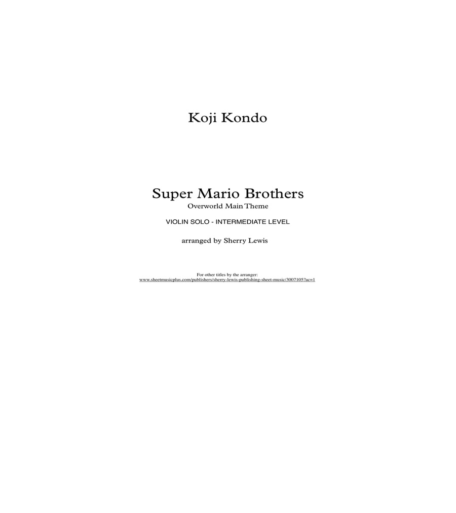 Super Mario Bros Theme Violin Solo scores gallery preview page 2