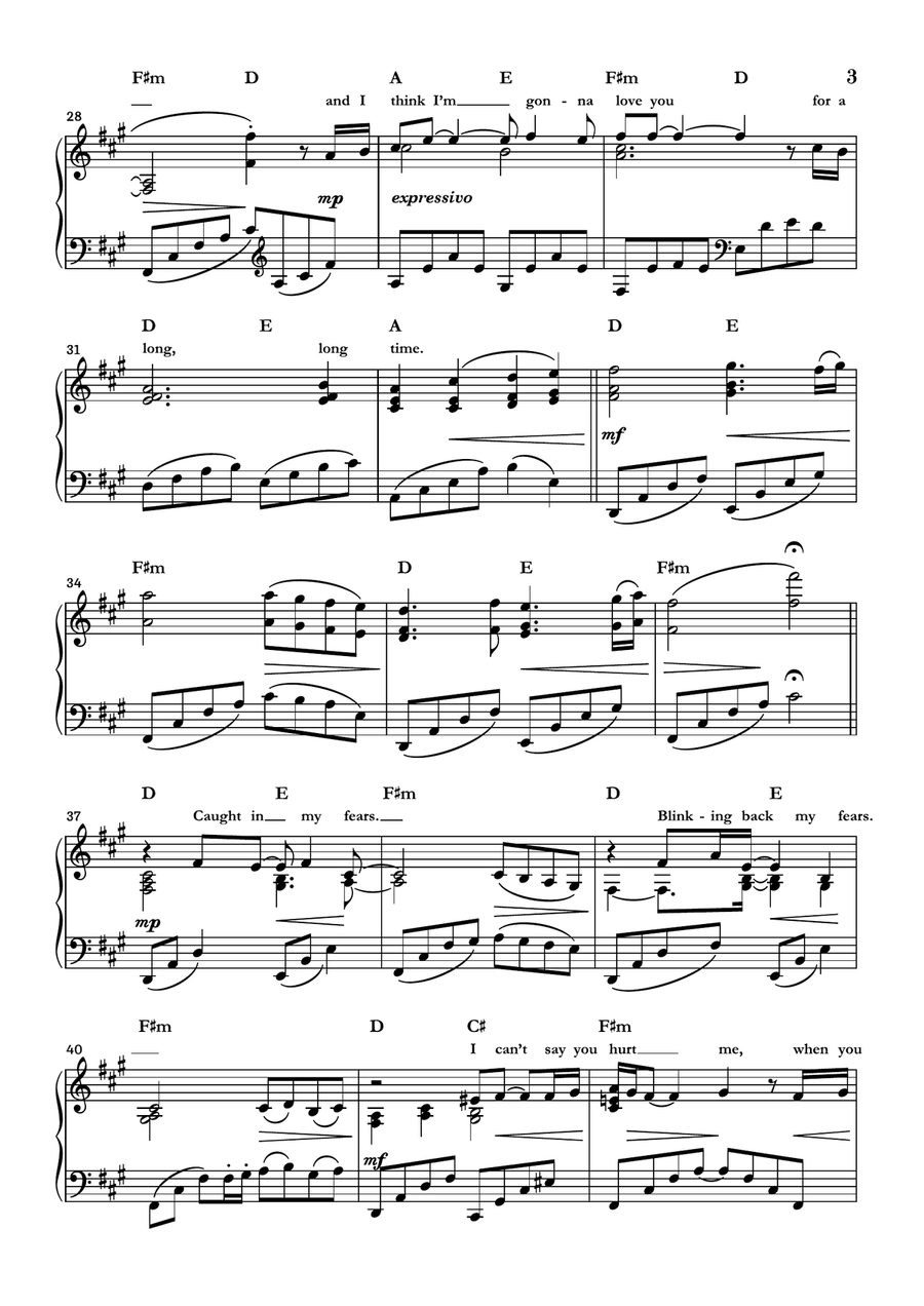 Long Long Time Piano Solo scores gallery preview page 3