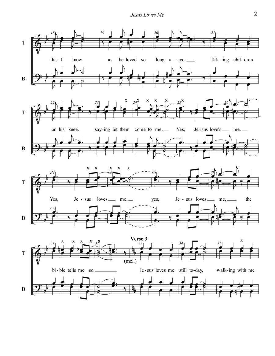 Jesus Loves Me Jesus Loves Me TTBB scores gallery preview page 2