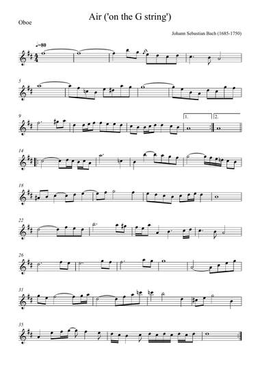 Air ('on the G string') - Oboe
