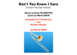 Don't You Know I Care (or Don't You Care To Know)