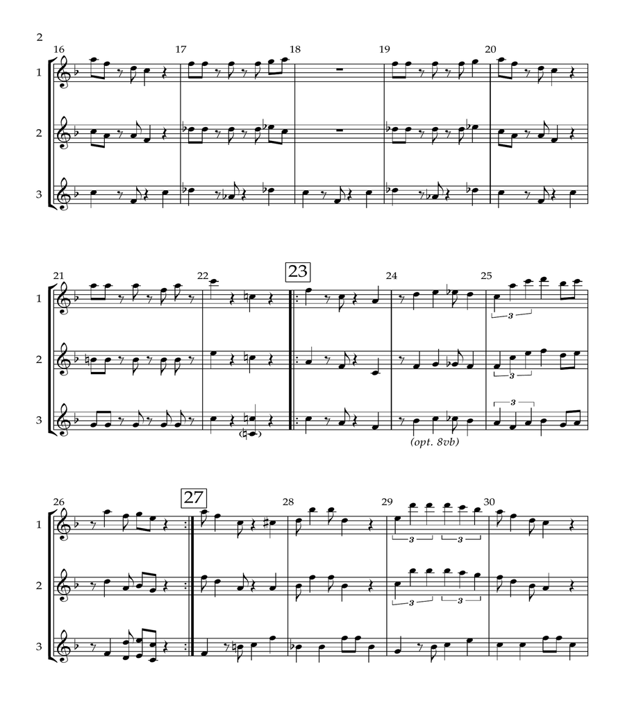 Super Mario Bros Theme Woodwind Trio scores gallery preview page 2