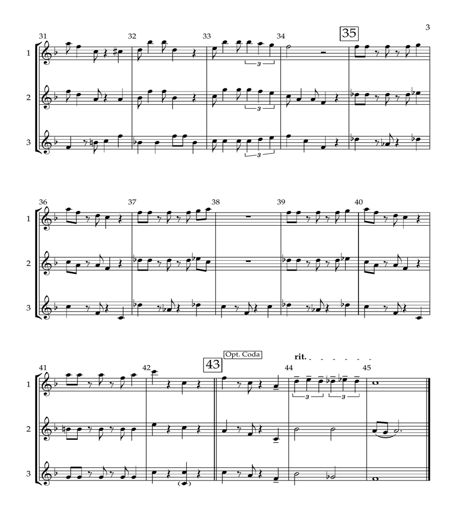 Super Mario Bros Theme Woodwind Trio scores gallery preview page 3