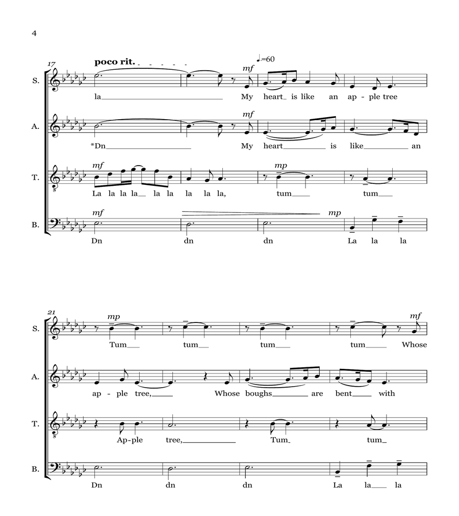 My Heart is like a Singing Bird 4-Part scores gallery preview page 5
