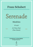 Serenade (D.975) by Schubert - Piano Four Hands (Full Score and Parts)