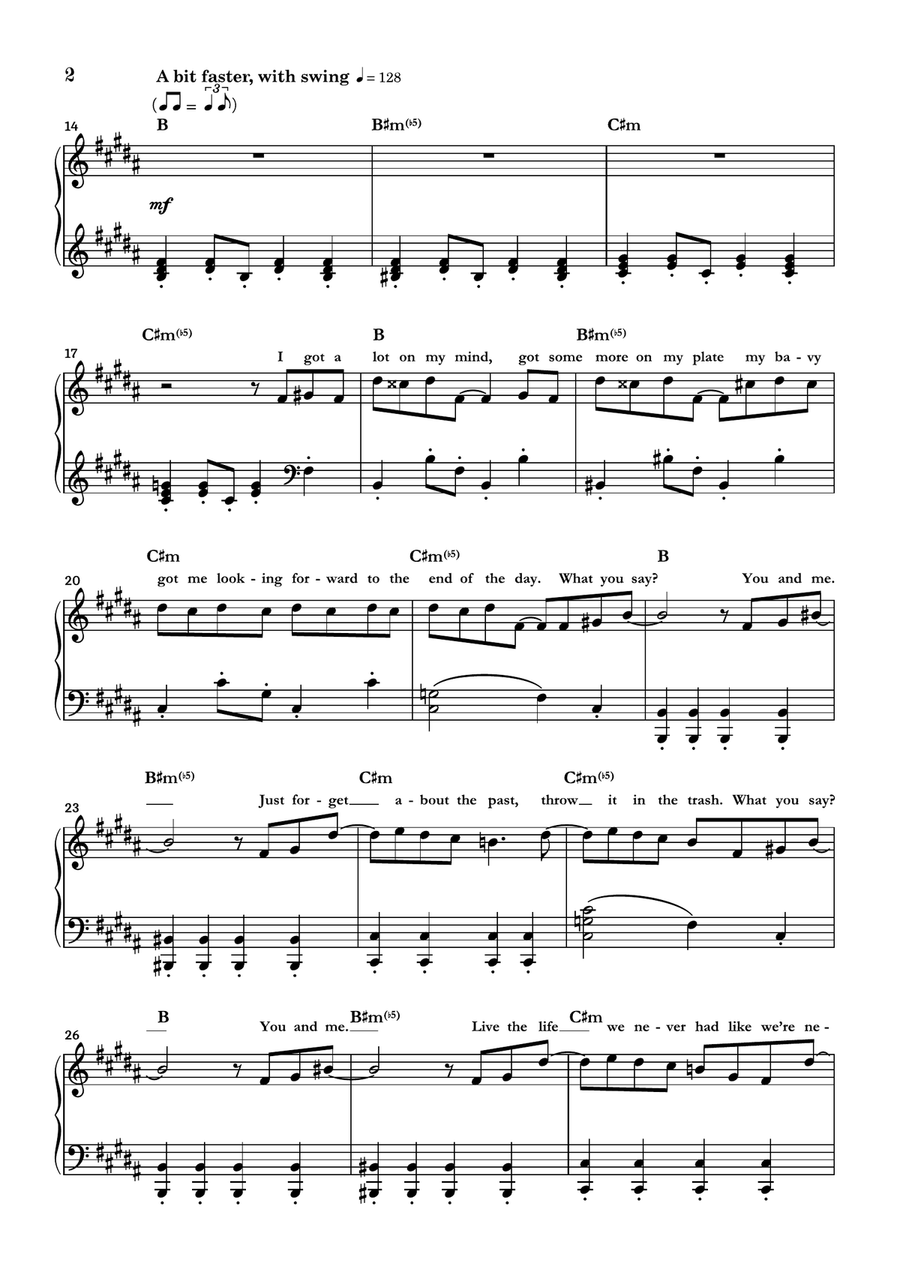 This Is What Falling In Love Feels Like Piano Solo scores gallery preview page 2