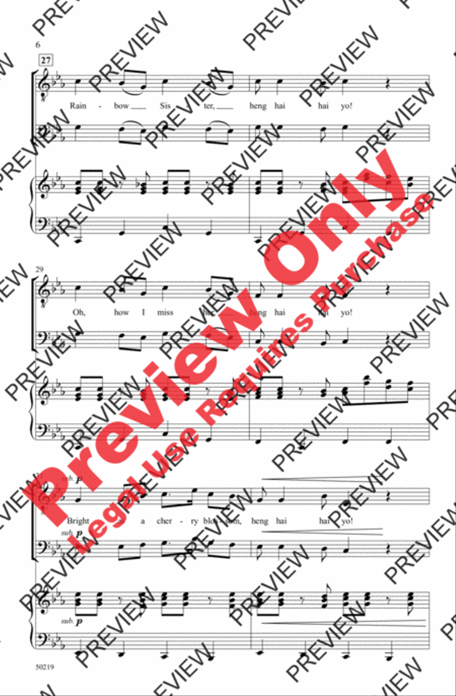 Rainbow Sister Rainbow Sister Men's Choir scores gallery preview page 6