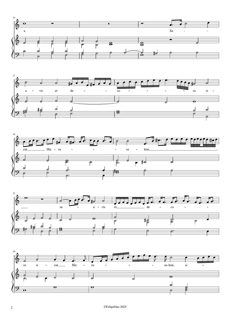 Pulchra es amica mea (with diminutions by Rognoni) High Voice scores gallery preview page 2