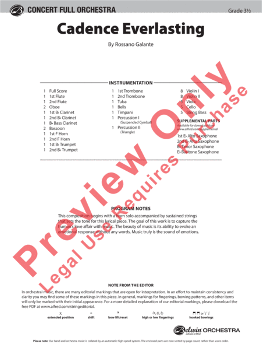 Cadence Everlasting Cadence Everlasting Full Orchestra scores gallery preview page 2