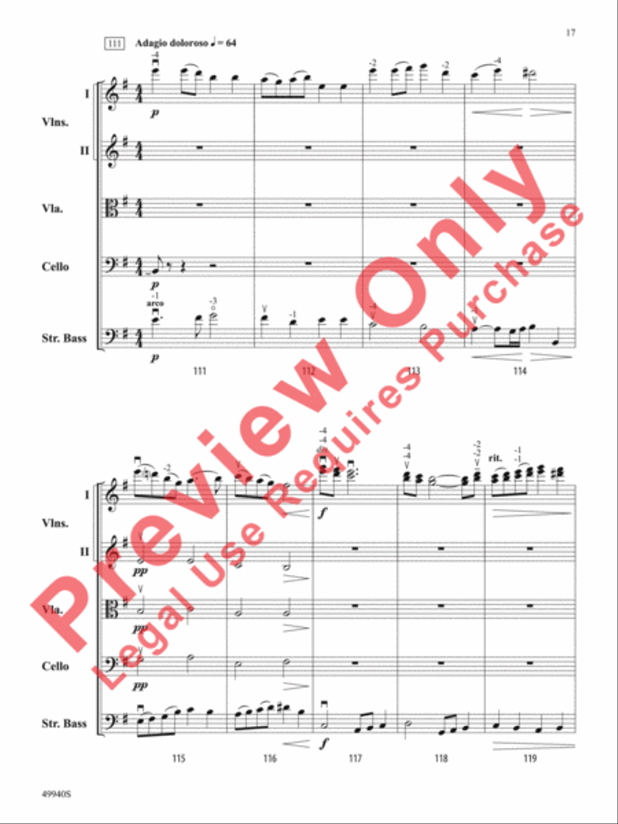 Subterranean Dialogues String Orchestra scores gallery preview page 18