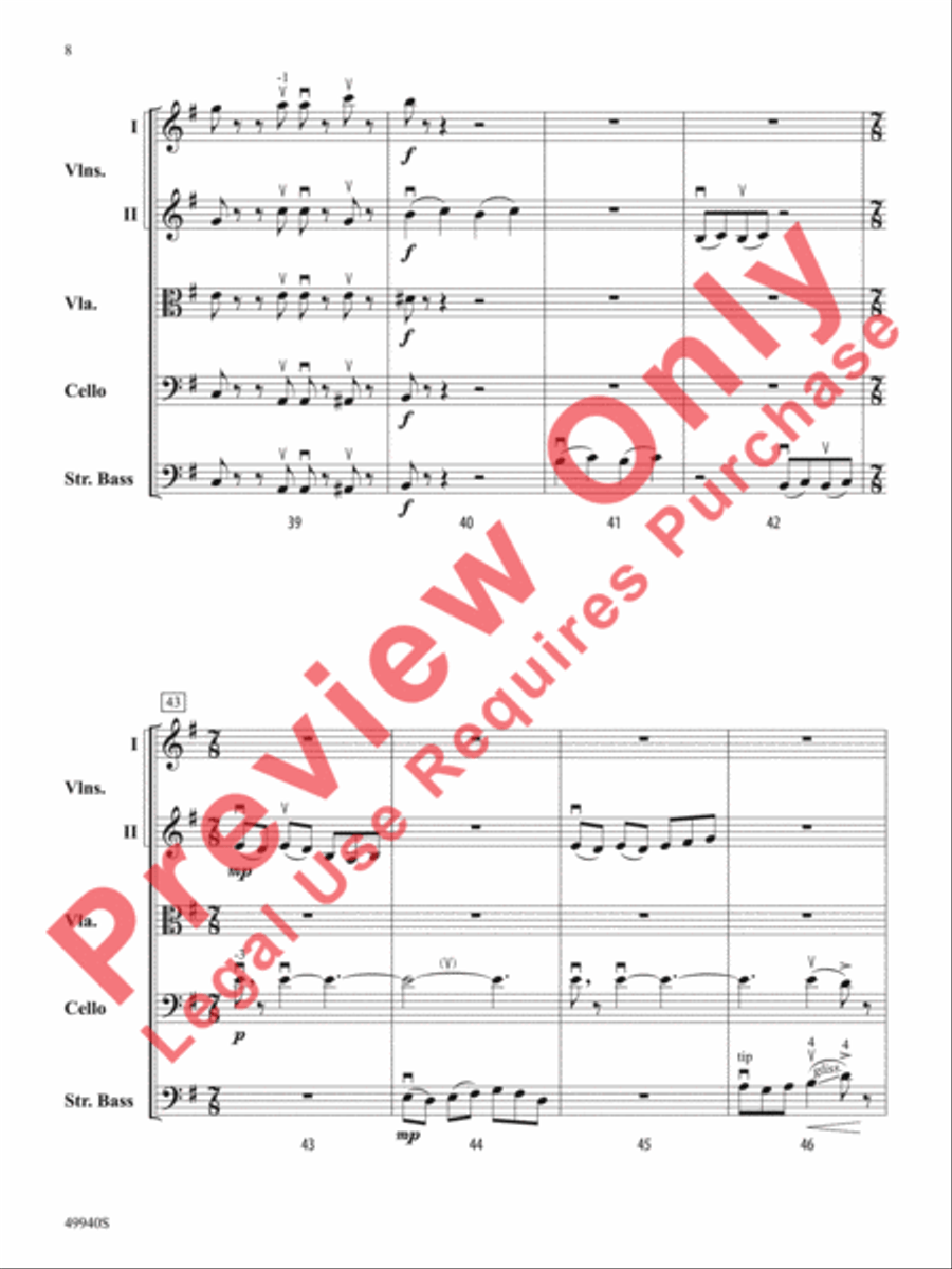 Subterranean Dialogues String Orchestra scores gallery preview page 9