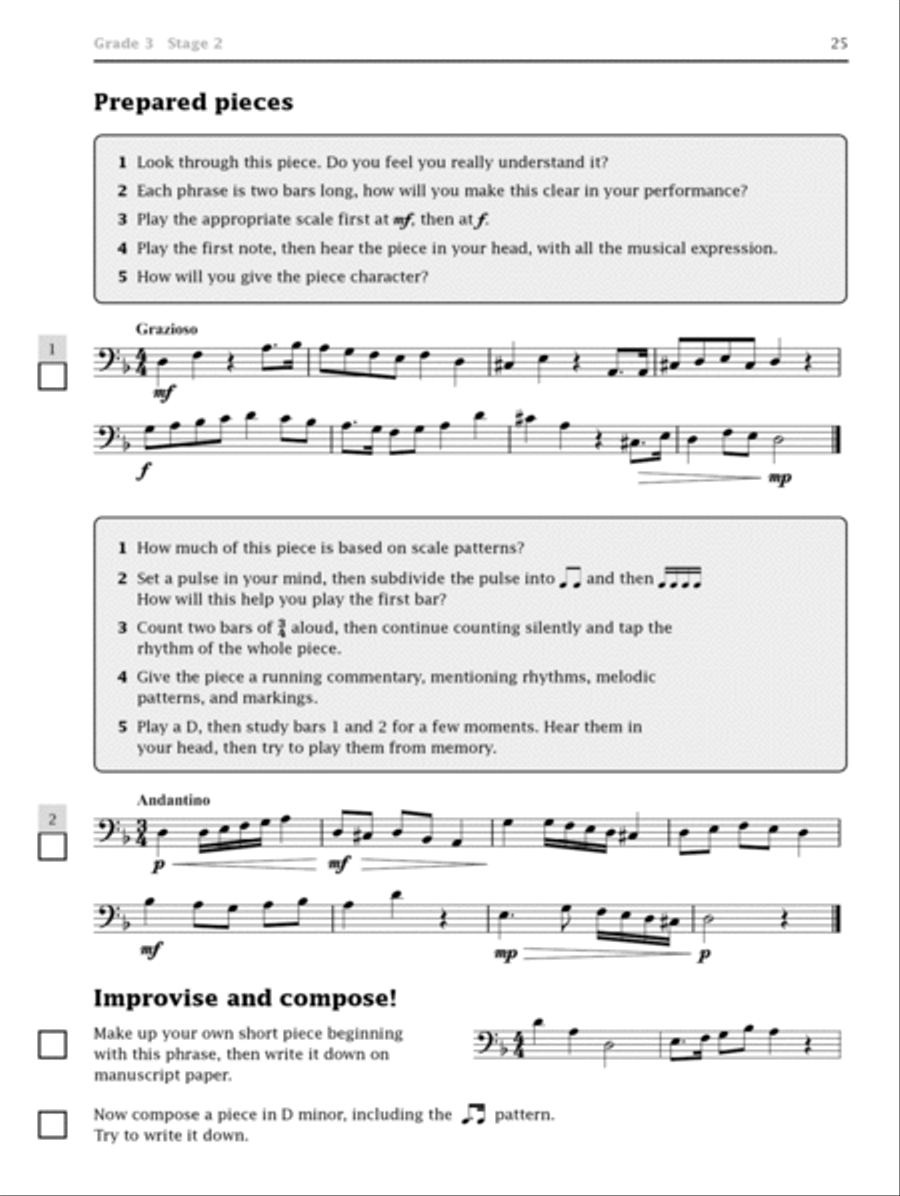 Improve your sight-reading! Trombone (Bass Clef) Levels 1-5 Baritone Horn scores gallery preview page 4