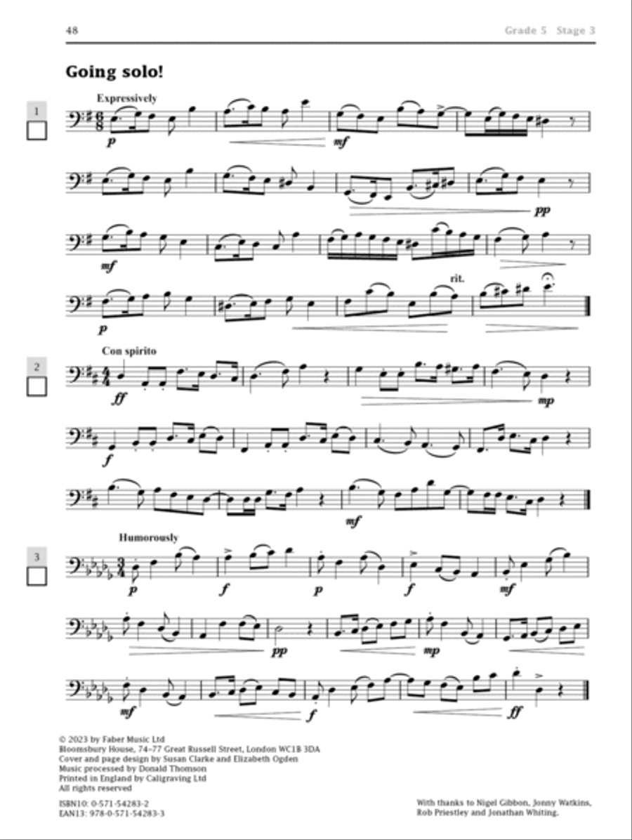 Improve your sight-reading! Trombone (Bass Clef) Levels 1-5 Baritone Horn scores gallery preview page 5