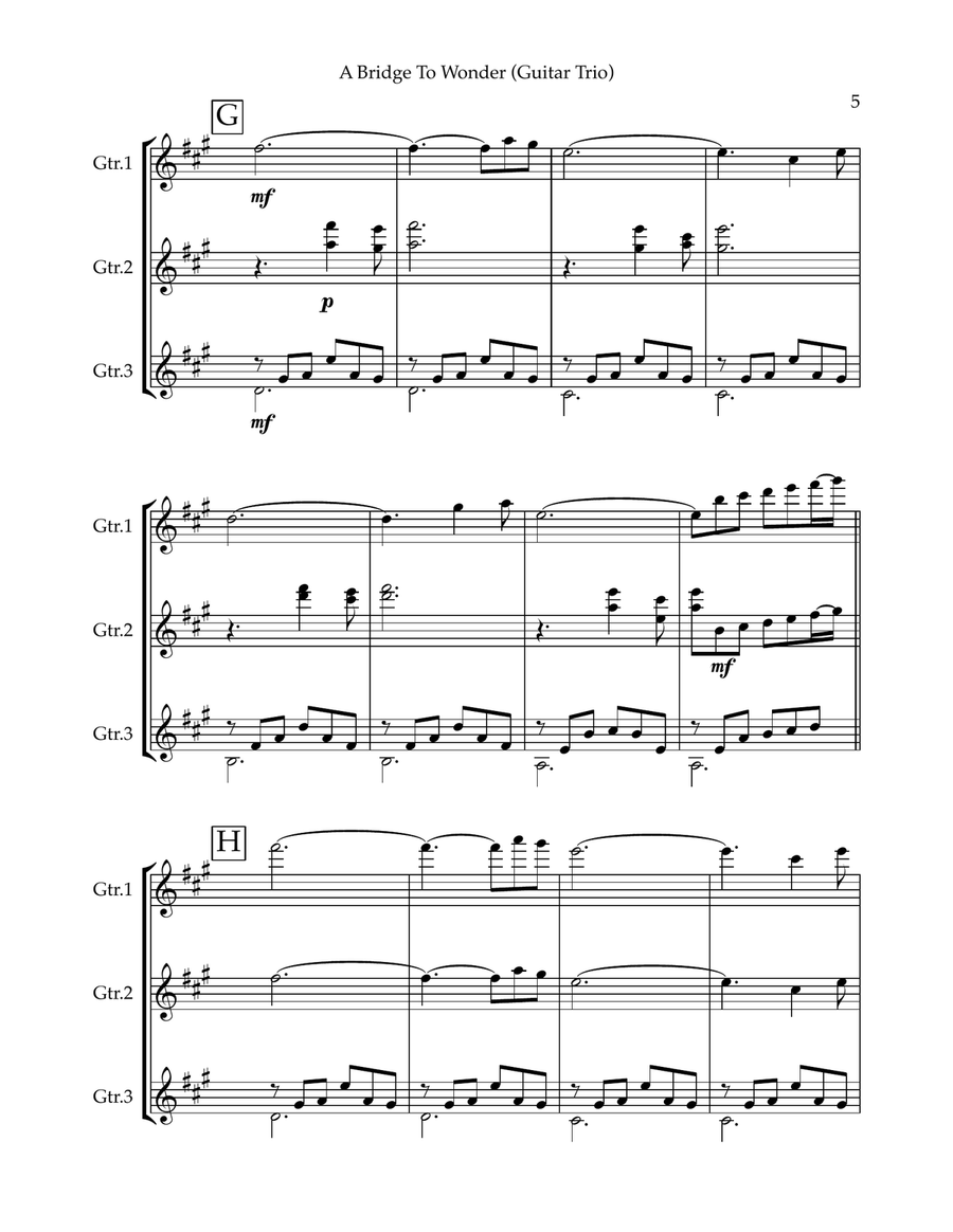 A Bridge to Wonder - Guitar Trio (score & parts) Guitar Ensemble scores gallery preview page 5