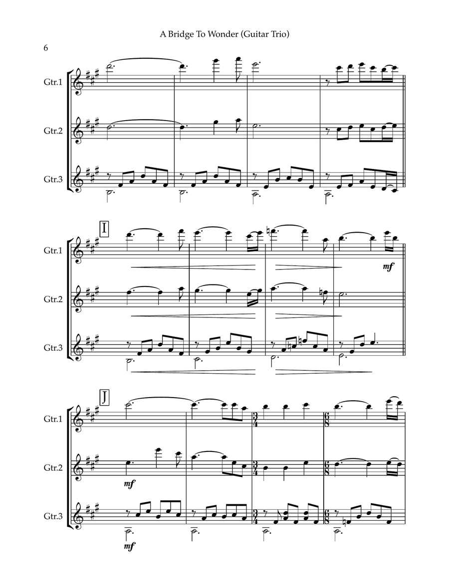 A Bridge to Wonder - Guitar Trio (score & parts) Guitar Ensemble scores gallery preview page 6