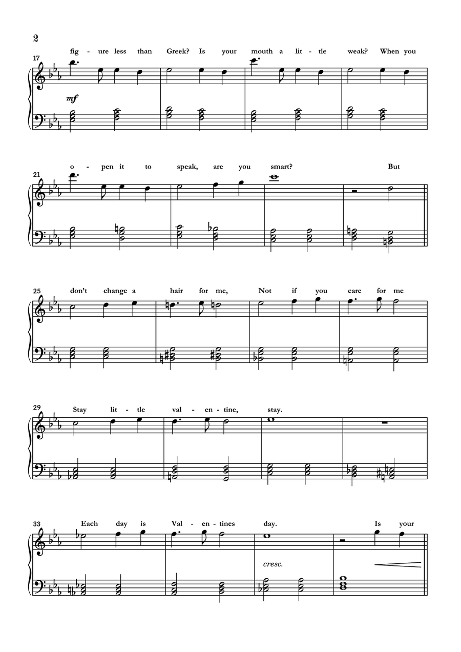 My Funny Valentine Easy Piano scores gallery preview page 2