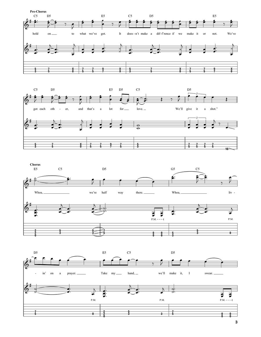 Livin' On A Prayer Livin' On A Prayer Acoustic Guitar scores gallery preview page 3