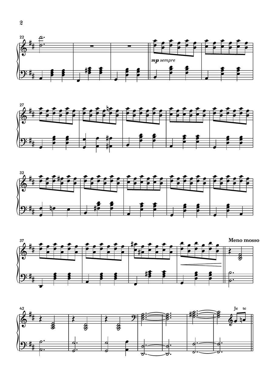 Je Te Laisserai Des Mots Piano Solo scores gallery preview page 2