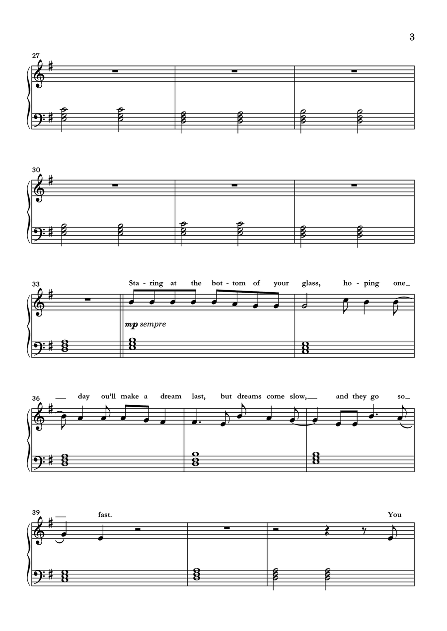 Let Her Go Easy Piano scores gallery preview page 3