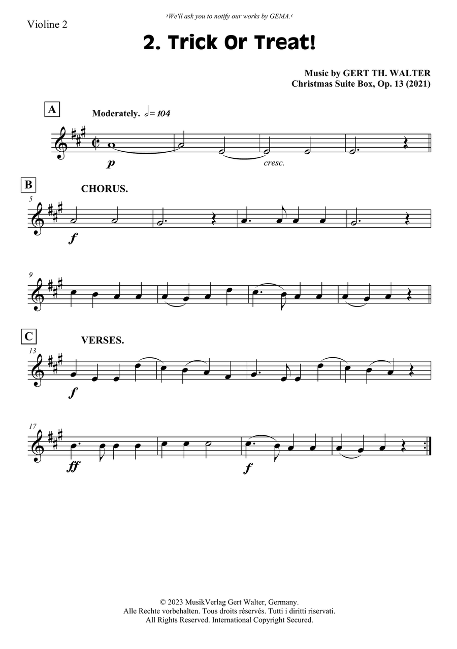 Trick Or Treat! Trick Or Treat! String Quartet scores gallery preview page 4