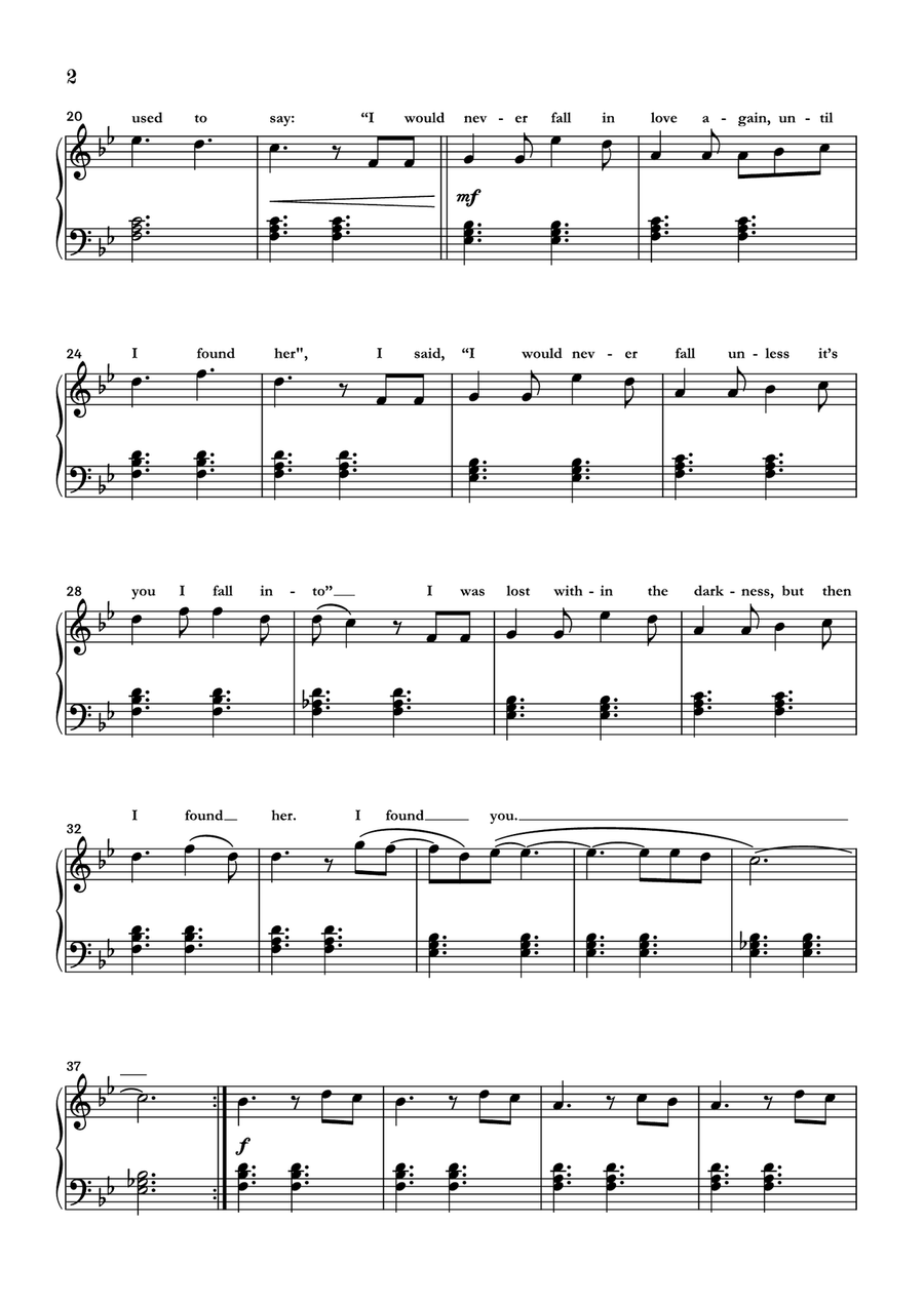 Until I Found You Easy Piano scores gallery preview page 2