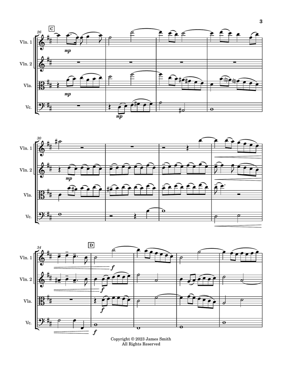 The Arts and the Hours (Les Boréades, Act 4 Scene 4: Entrée de Polimnie) String Quartet scores gallery preview page 3