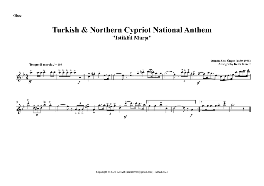 Turkish & Northern Cypriot National Anthem for Symphony Orchestra (A4 size) Full Orchestra scores gallery preview page 5