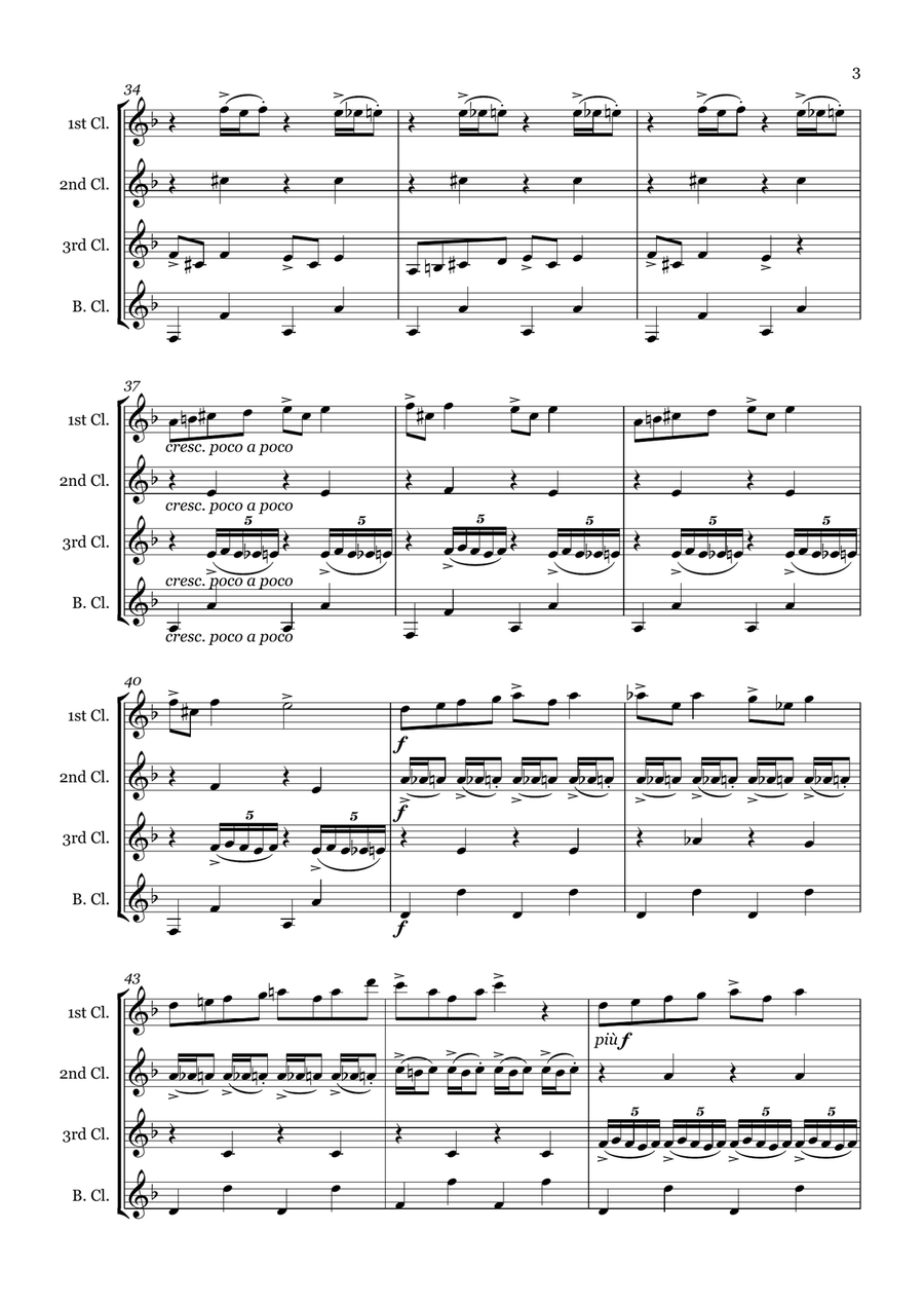 In the Hall of the Mountain King by Edvard Grieg - Clarinet quartet In the Hall of the Mountain King by Edvard Grieg - Clarinet quartet Clarinet Quartet scores gallery preview page 3