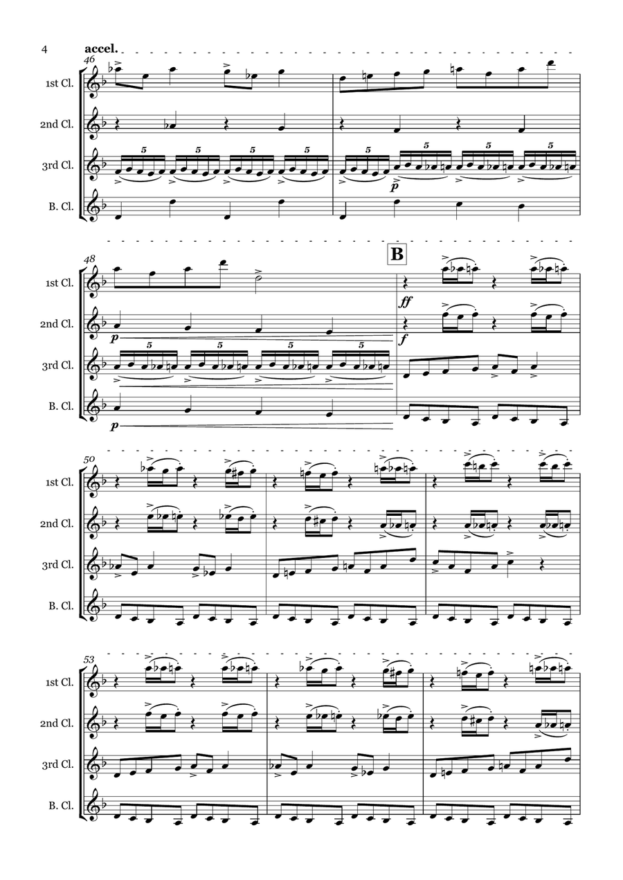 In the Hall of the Mountain King by Edvard Grieg - Clarinet quartet In the Hall of the Mountain King by Edvard Grieg - Clarinet quartet Clarinet Quartet scores gallery preview page 4
