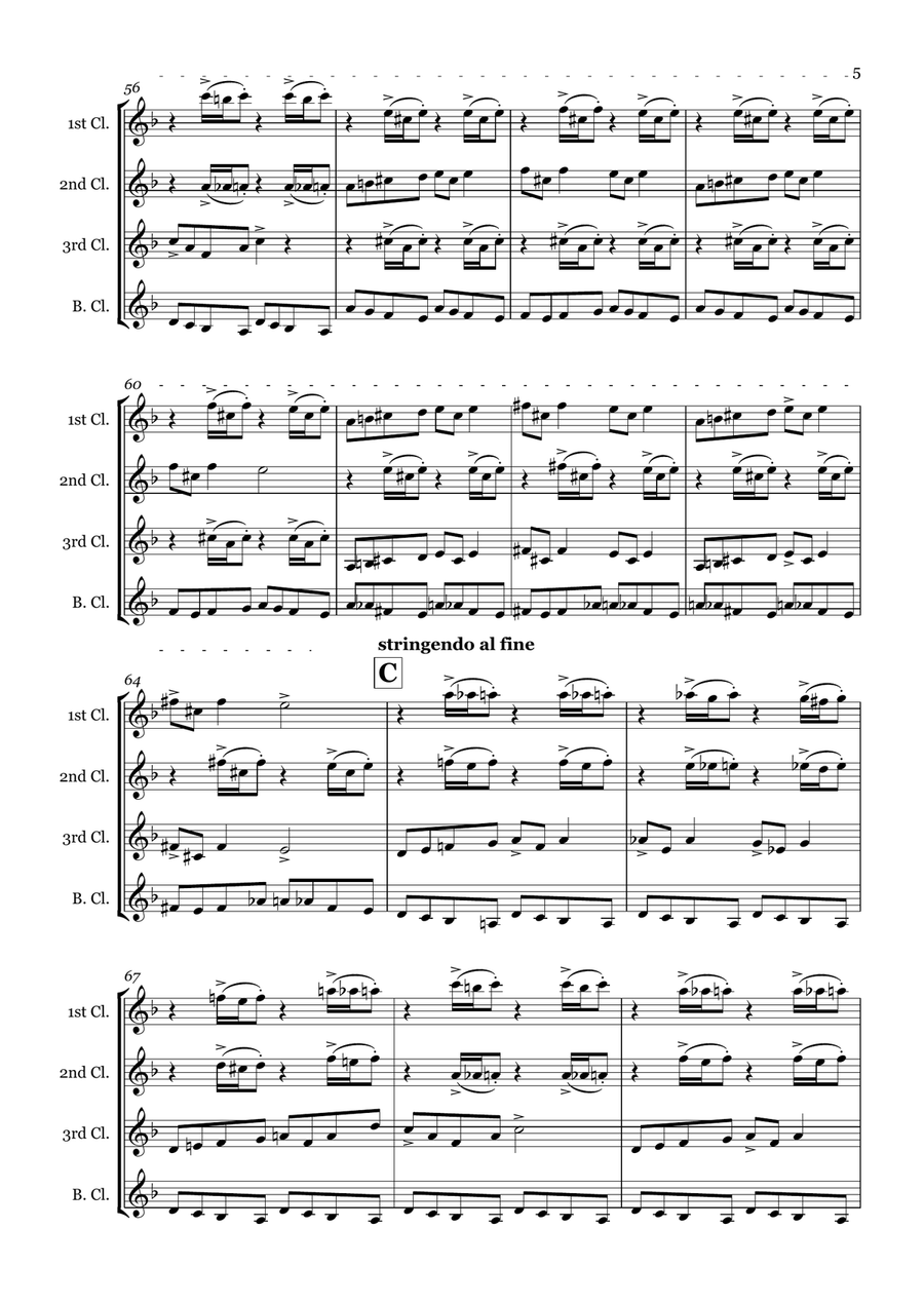 In the Hall of the Mountain King by Edvard Grieg - Clarinet quartet In the Hall of the Mountain King by Edvard Grieg - Clarinet quartet Clarinet Quartet scores gallery preview page 5