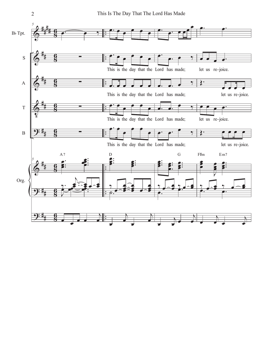 This Is The Day That The Lord Has Made (SATB) 4-Part scores gallery preview page 2