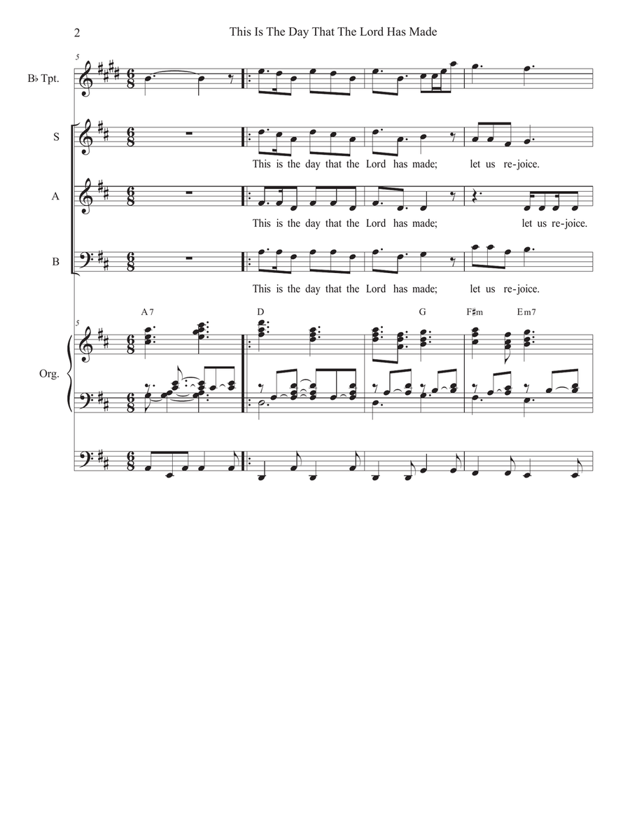 This Is The Day That The Lord Has Made (SAB) 3-Part scores gallery preview page 2