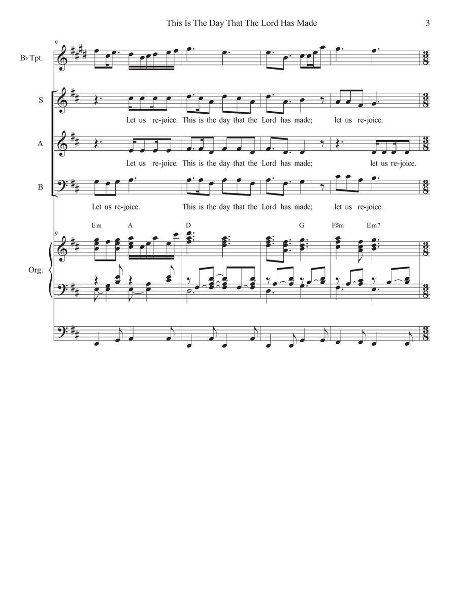 This Is The Day That The Lord Has Made (SAB) 3-Part scores gallery preview page 3