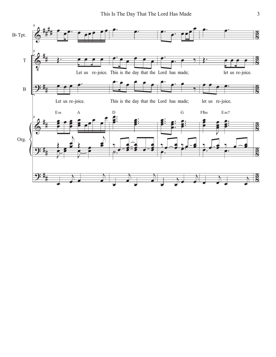 This Is The Day That The Lord Has Made (Duet for Tenor and Bass solo) Tenor Voice scores gallery preview page 3