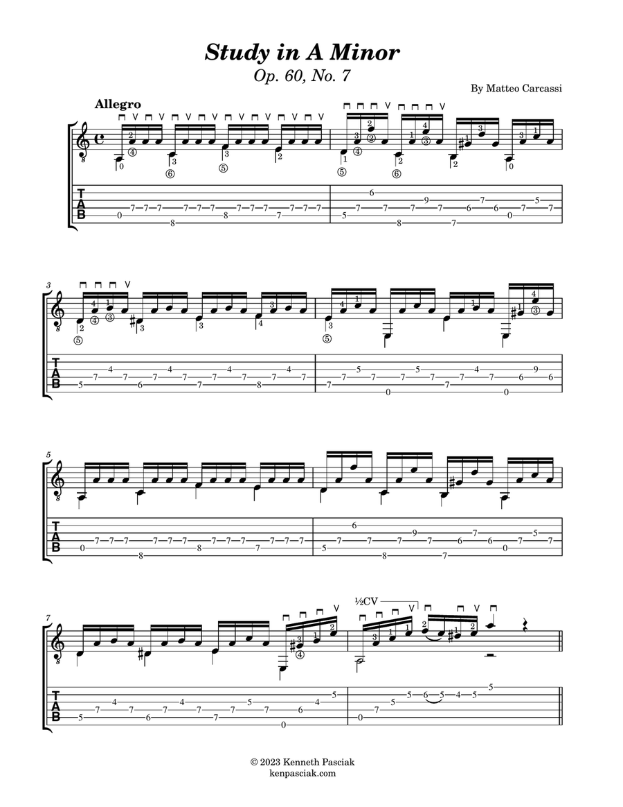 Study in A Minor (for Guitar) Acoustic Guitar scores gallery preview page 2