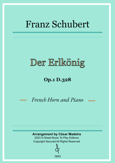 Der Erlkönig by Schubert - French Horn and Piano (Full Score and Parts)