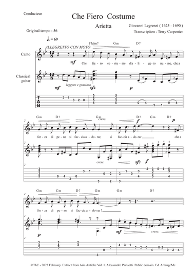 Che fiero costume ( extract from Aria Antiche, Vo.l 1)