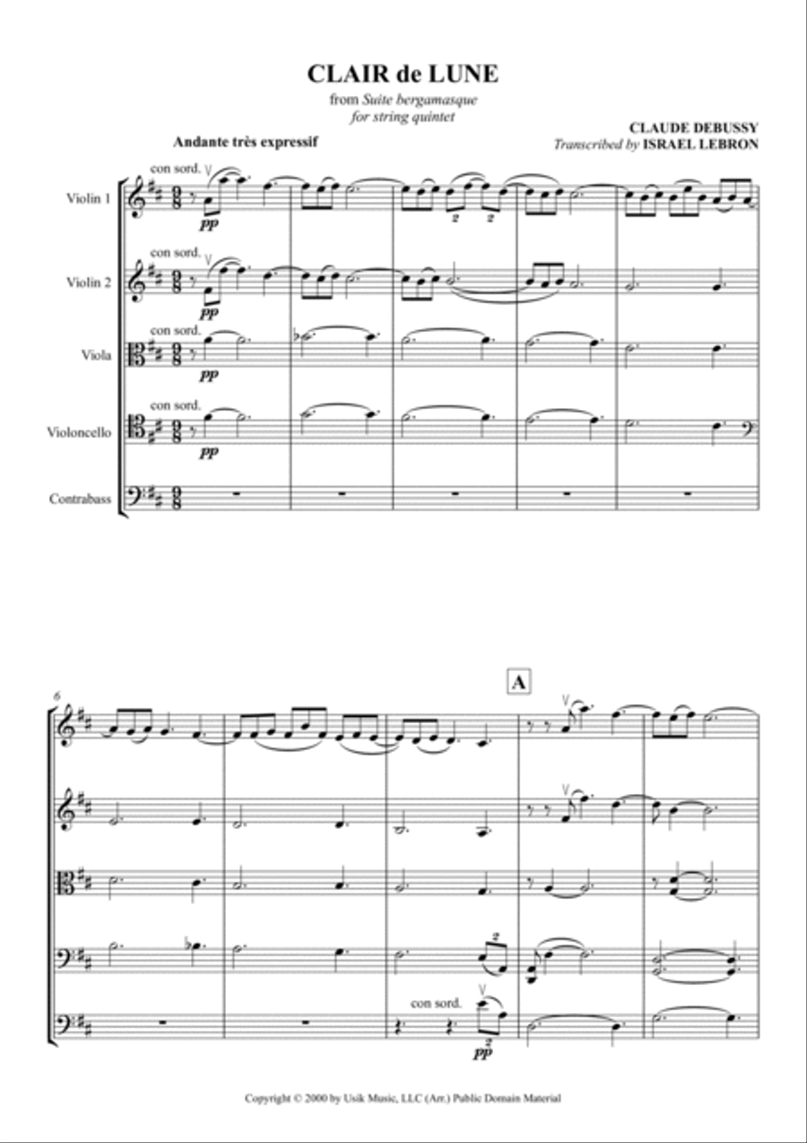 Clair de Lune Cello scores gallery preview page 2