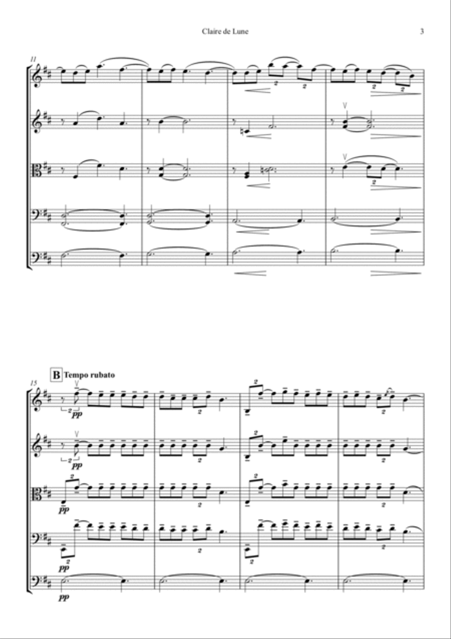 Clair de Lune Cello scores gallery preview page 3