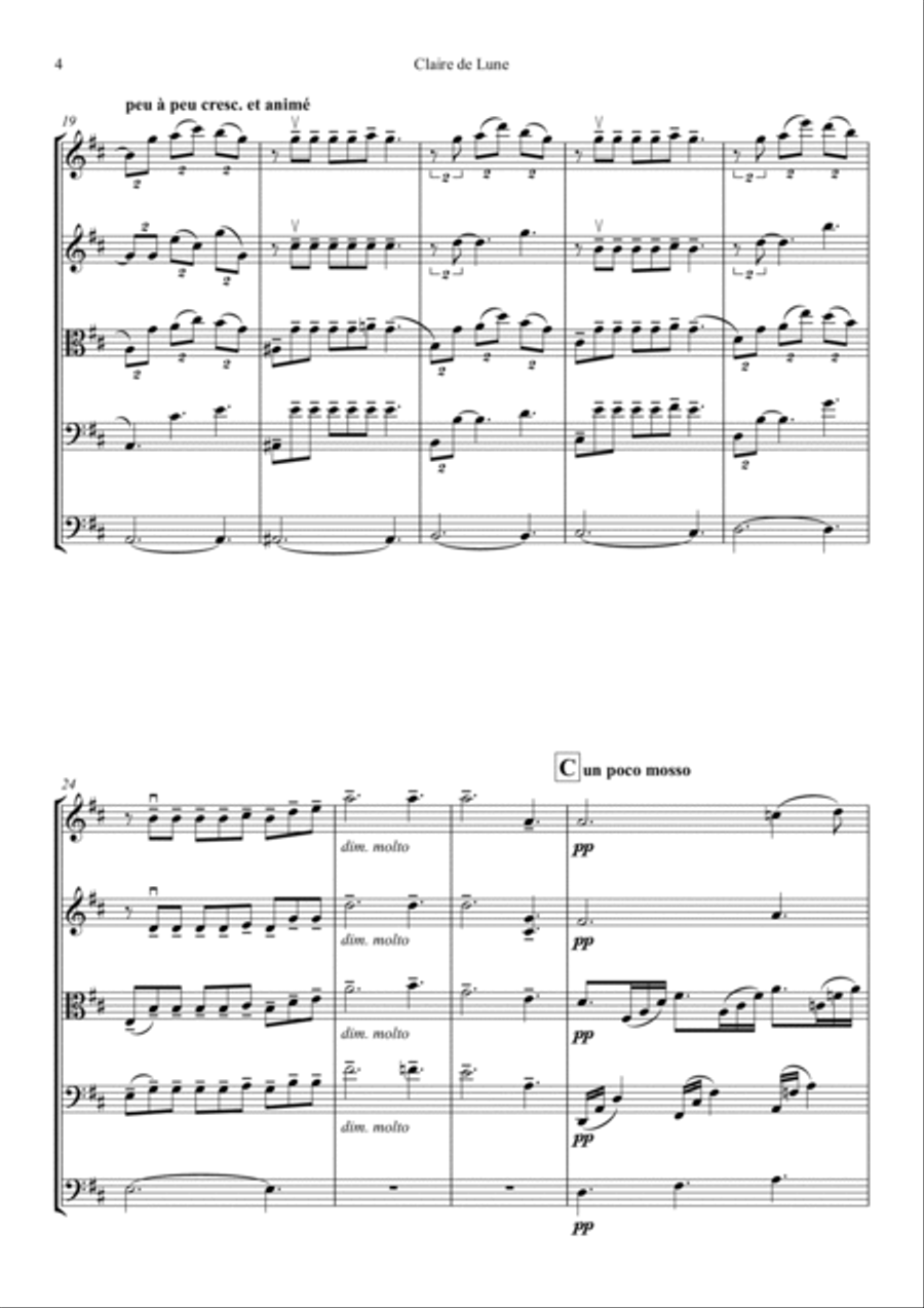 Clair de Lune Cello scores gallery preview page 4