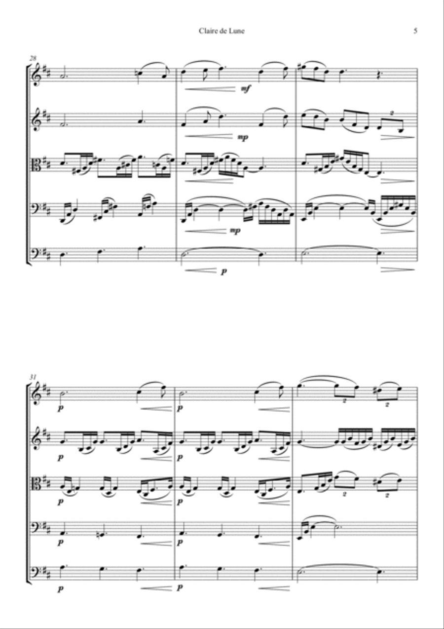 Clair de Lune Cello scores gallery preview page 5
