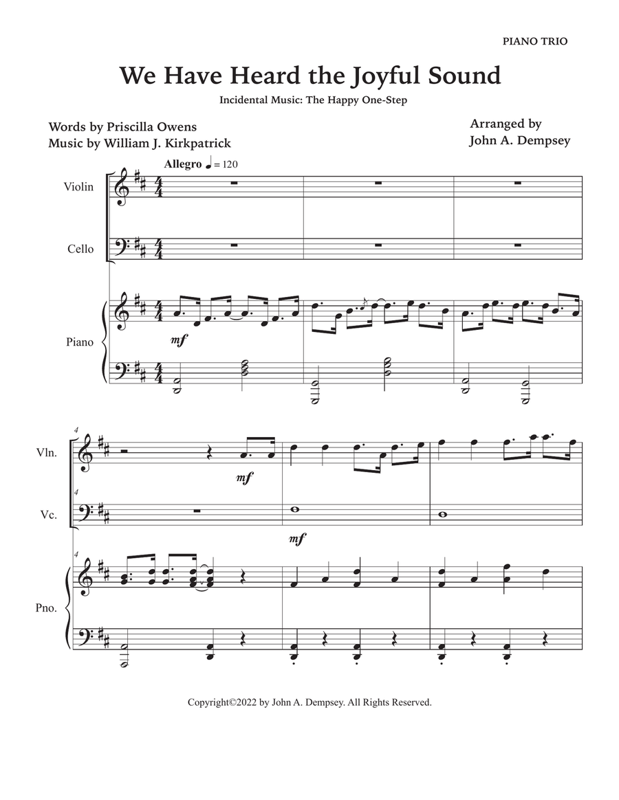 We Have Heard the Joyful Sound (Jesus Saves): Piano Trio for Violin, Cello and Piano We Have Heard the Joyful Sound (Jesus Saves): Piano Trio for Violin, Cello and Piano Piano Trio scores gallery preview page 5