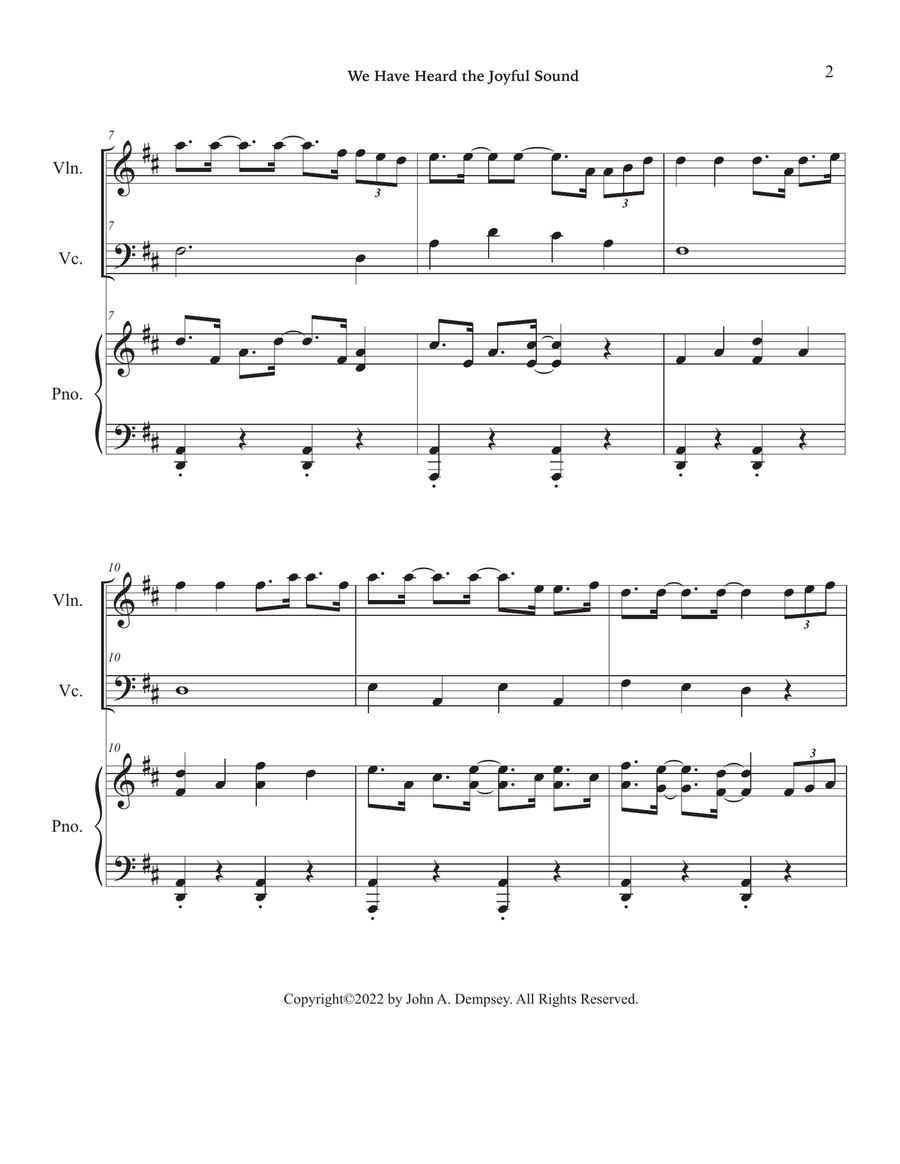 We Have Heard the Joyful Sound (Jesus Saves): Piano Trio for Violin, Cello and Piano We Have Heard the Joyful Sound (Jesus Saves): Piano Trio for Violin, Cello and Piano Piano Trio scores gallery preview page 6