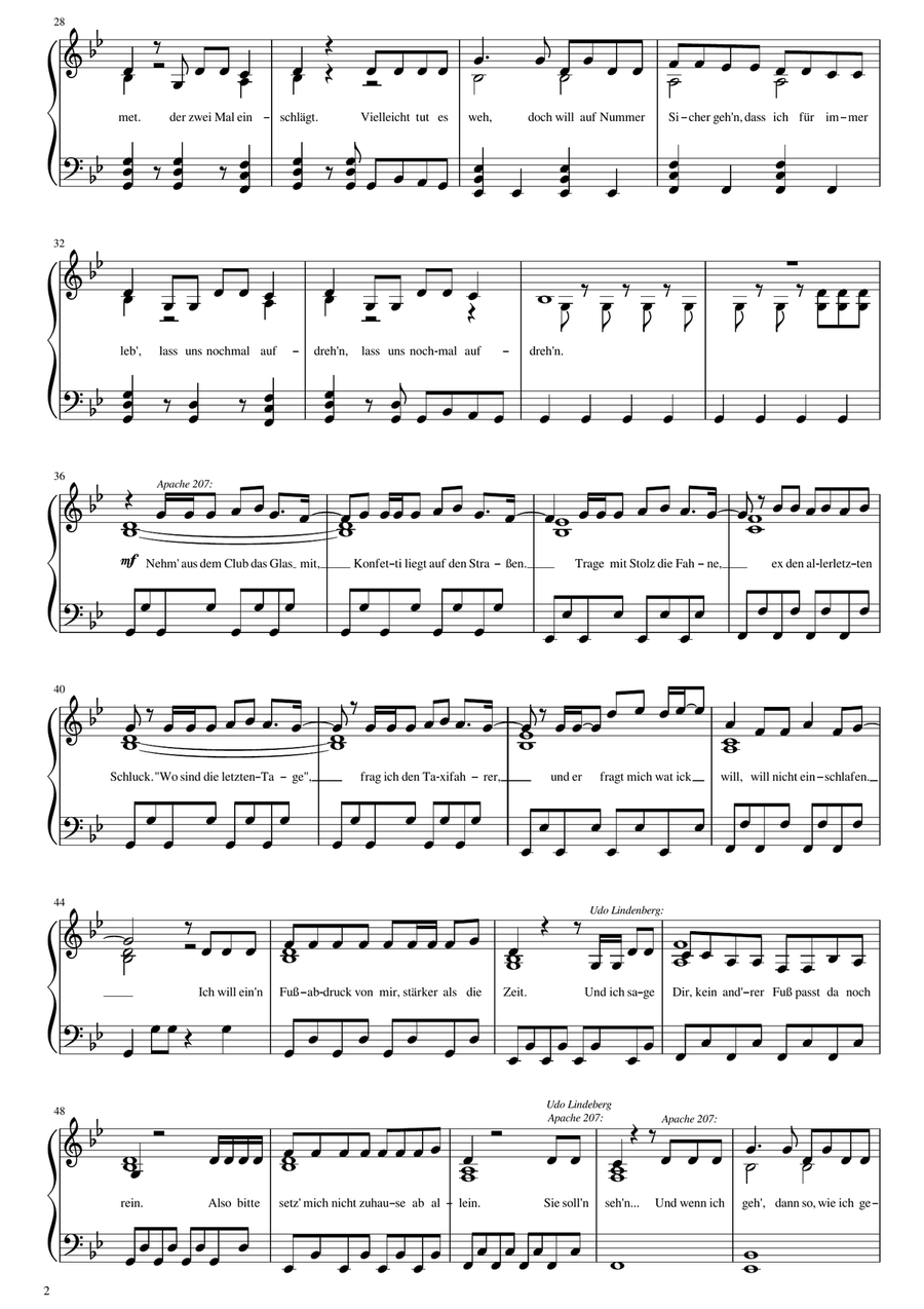 Komet Komet Piano Solo scores gallery preview page 2