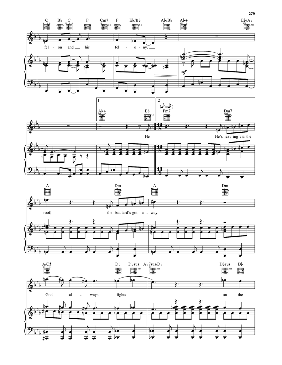 Robbery, Assault And Battery Piano, Vocal, Guitar scores gallery preview page 5