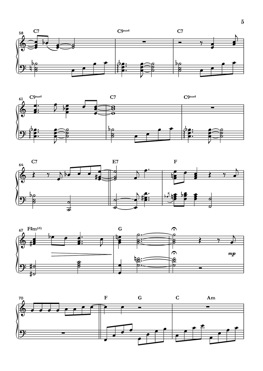 Walking In Memphis Piano Solo scores gallery preview page 5