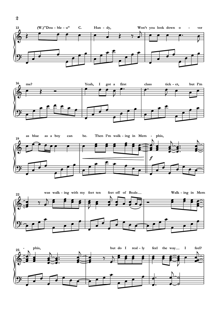 Walking In Memphis Piano Solo scores gallery preview page 2