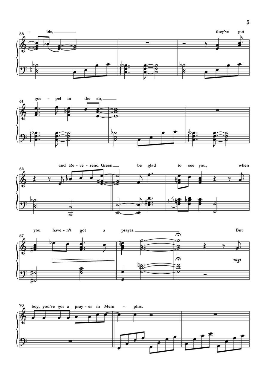 Walking In Memphis Piano Solo scores gallery preview page 5